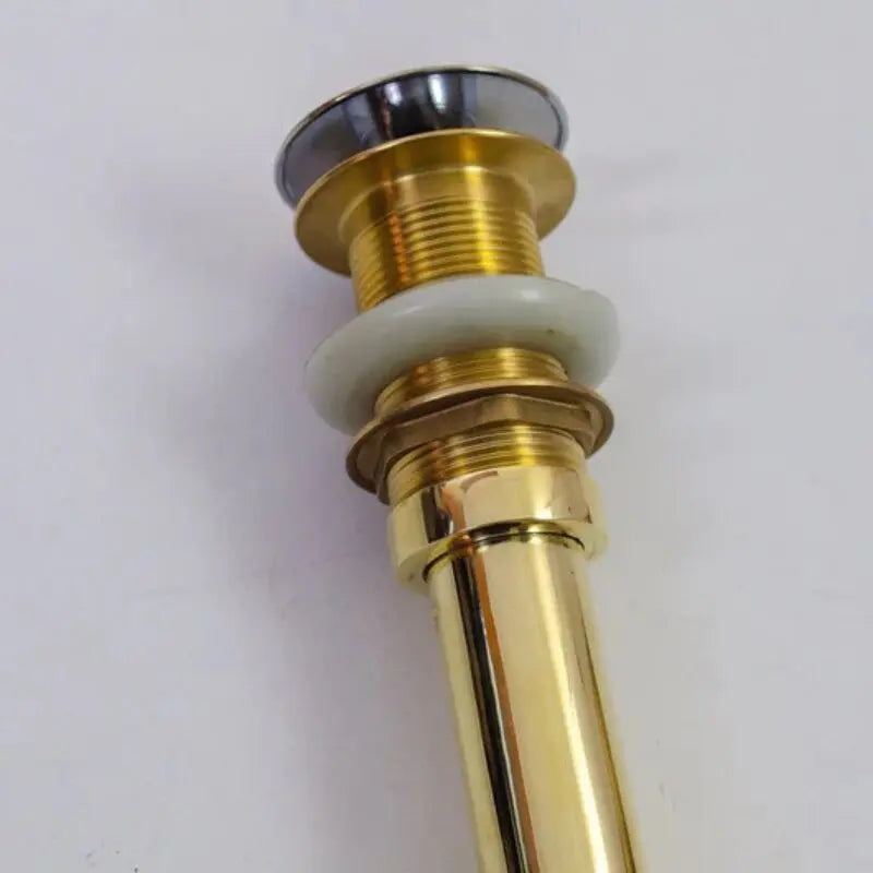 Solid Unlacquered Brass P-trap and Sink Stopper, Push Up Button, Pop Up Drain, Brass Water Trap