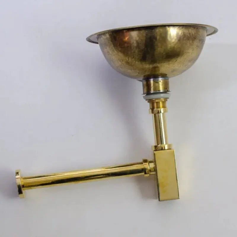 Solid Unlacquered Brass P-trap and Sink Stopper, Push Up Button, Pop Up Drain, Brass Water Trap