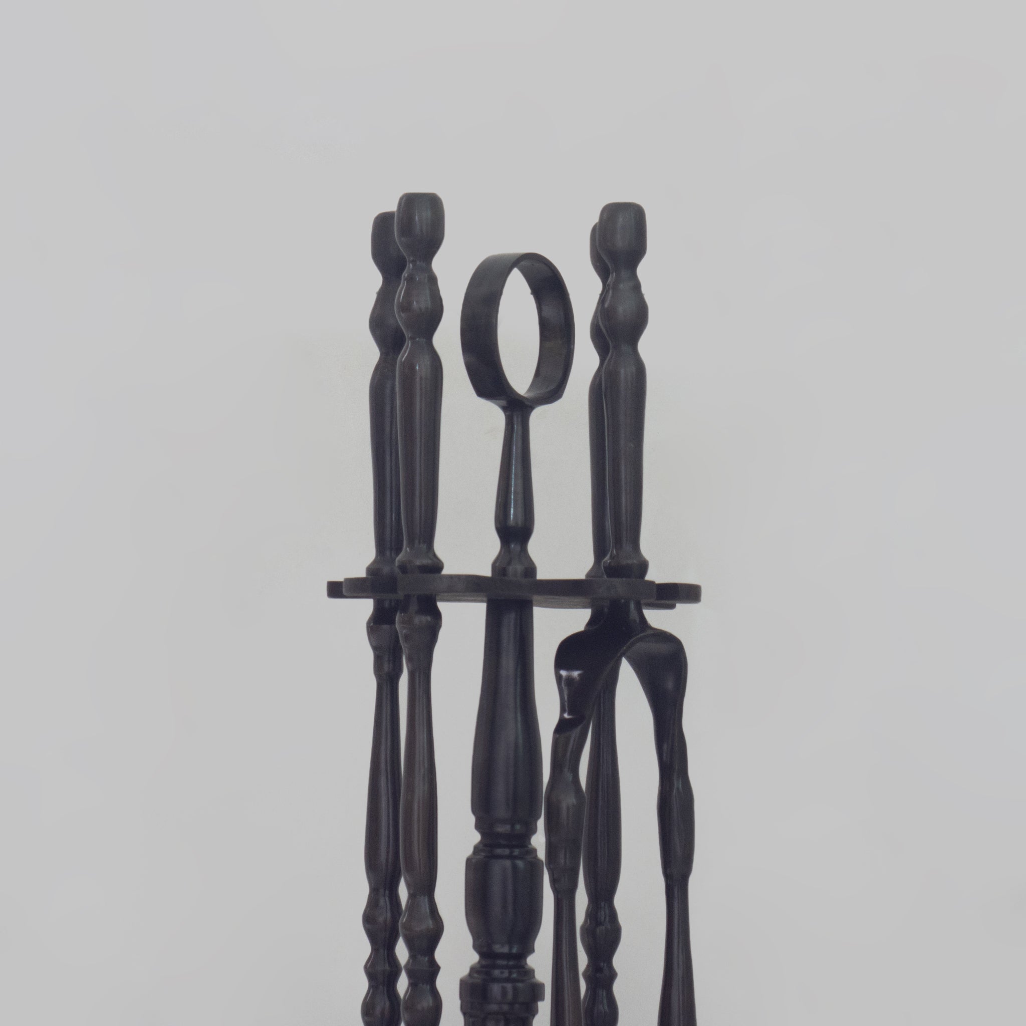 Solid Brass Black Fireplace Tools Set | Fire Tools Set Poker Tongs Shovel Broom