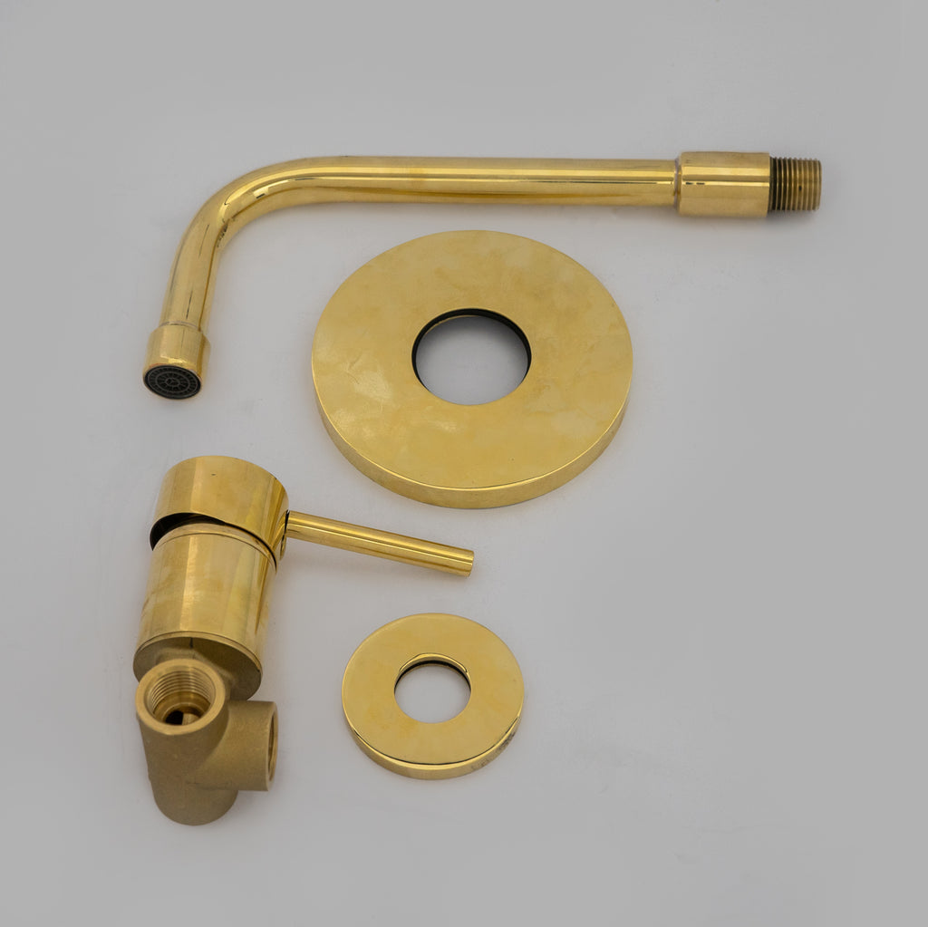 Solid Brass Tub Filler Built-in, Unlacquered Brass Shower System, Concealed Tub Filler