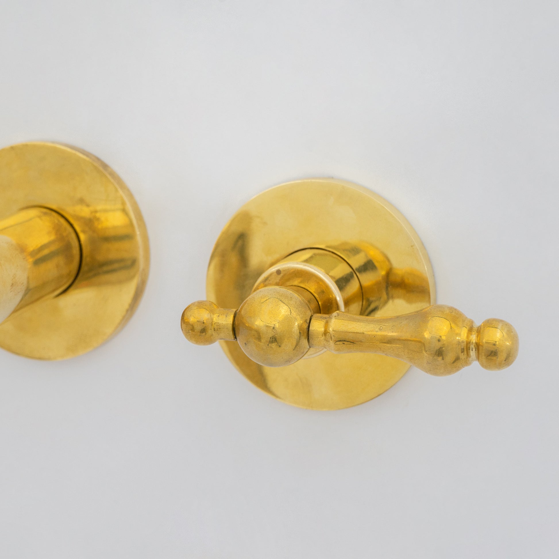Solid Brass Wall Mount Cold Bathroom Faucet, Unlacquered Brass Bath Tap For Cold Water Only
