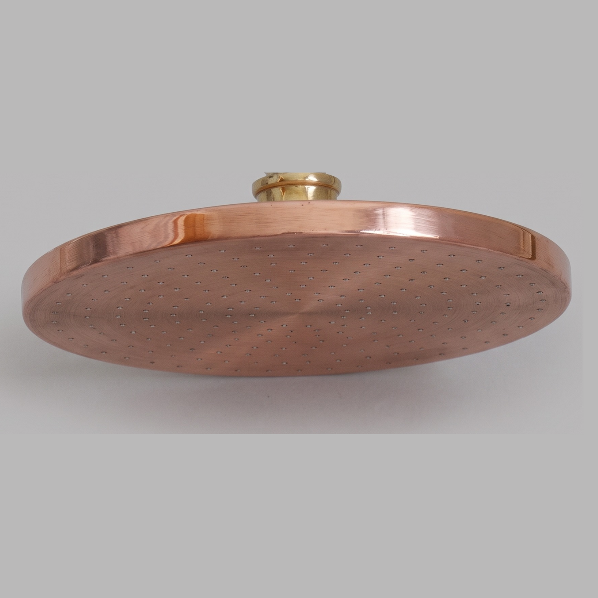 Solid Copper Rain Shower Head, Flat Round Handcrafted Vintage Showerhead, Works Outdoor