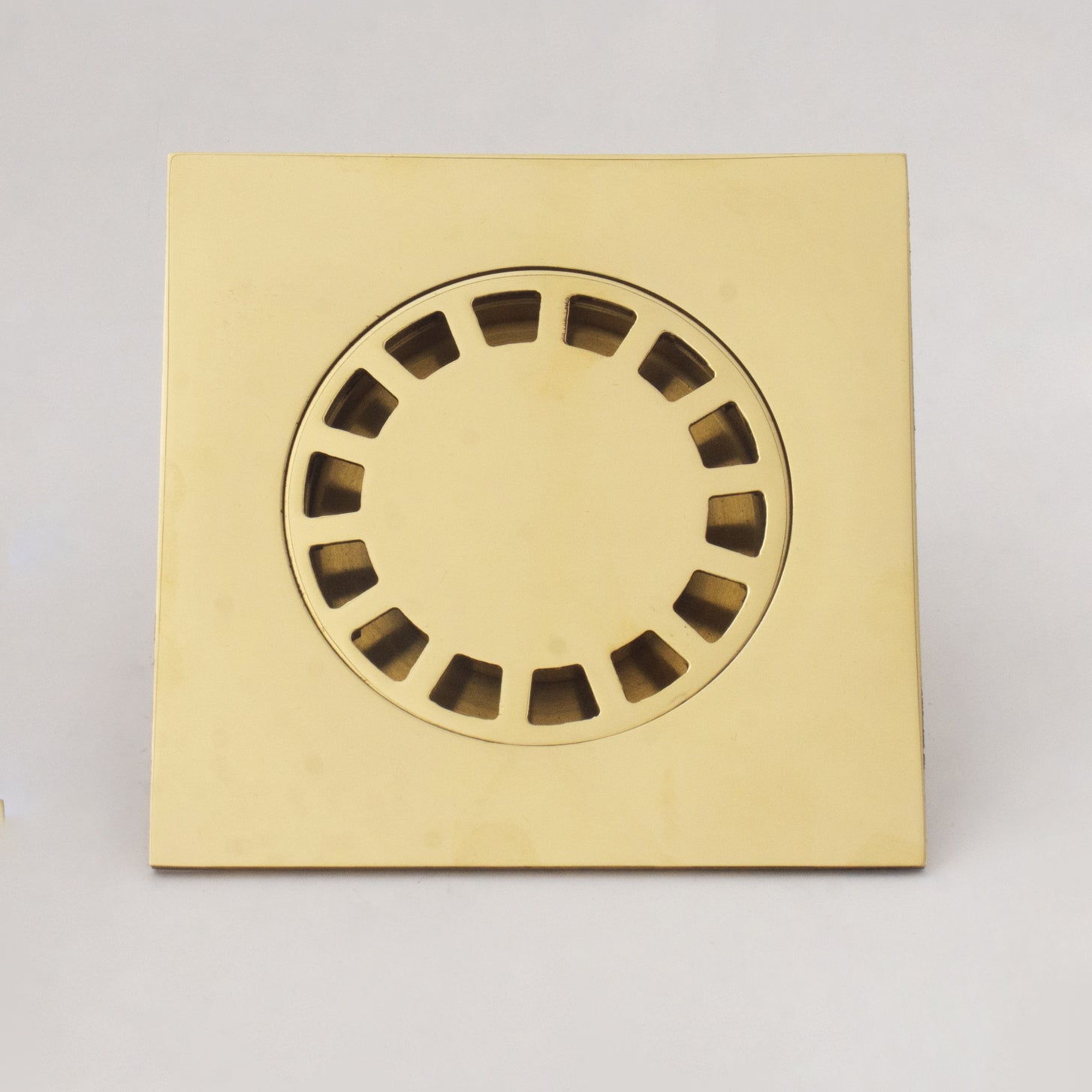 Solid Brass Square Floor Drain | Smooth Style | Unlacquered Shower Drain