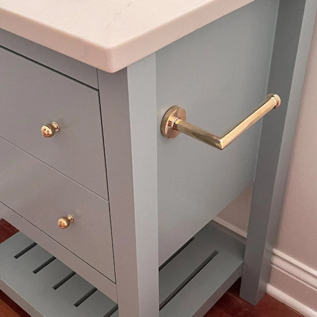 Solid Brass Toilet Paper Holder, Handcrafted Powder Room Roll Holder