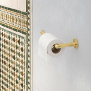 Solid Brass Toilet Paper Holder, Handcrafted Powder Room Roll Holder
