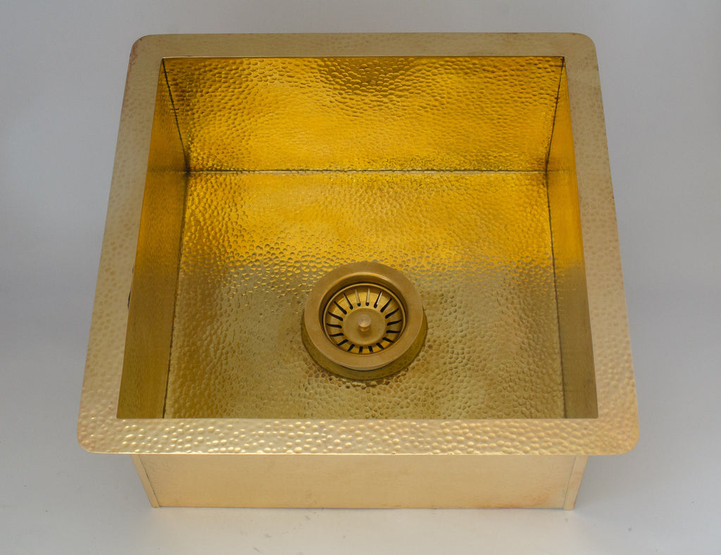 Experience authentic craftsmanship With Insideast Solid Brass Undermount Hammered Kitchen Sink that develops warm patina over time.