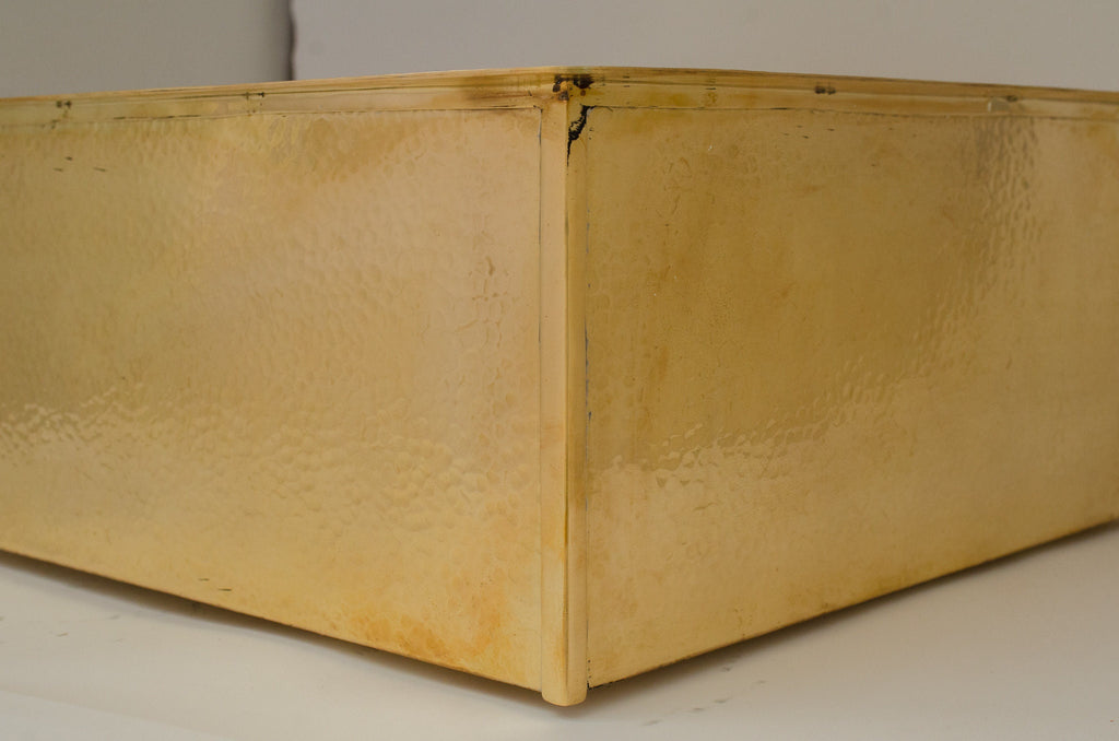 Experience authentic craftsmanship With Insideast Solid Brass Undermount Hammered Kitchen Sink that develops warm patina over time.