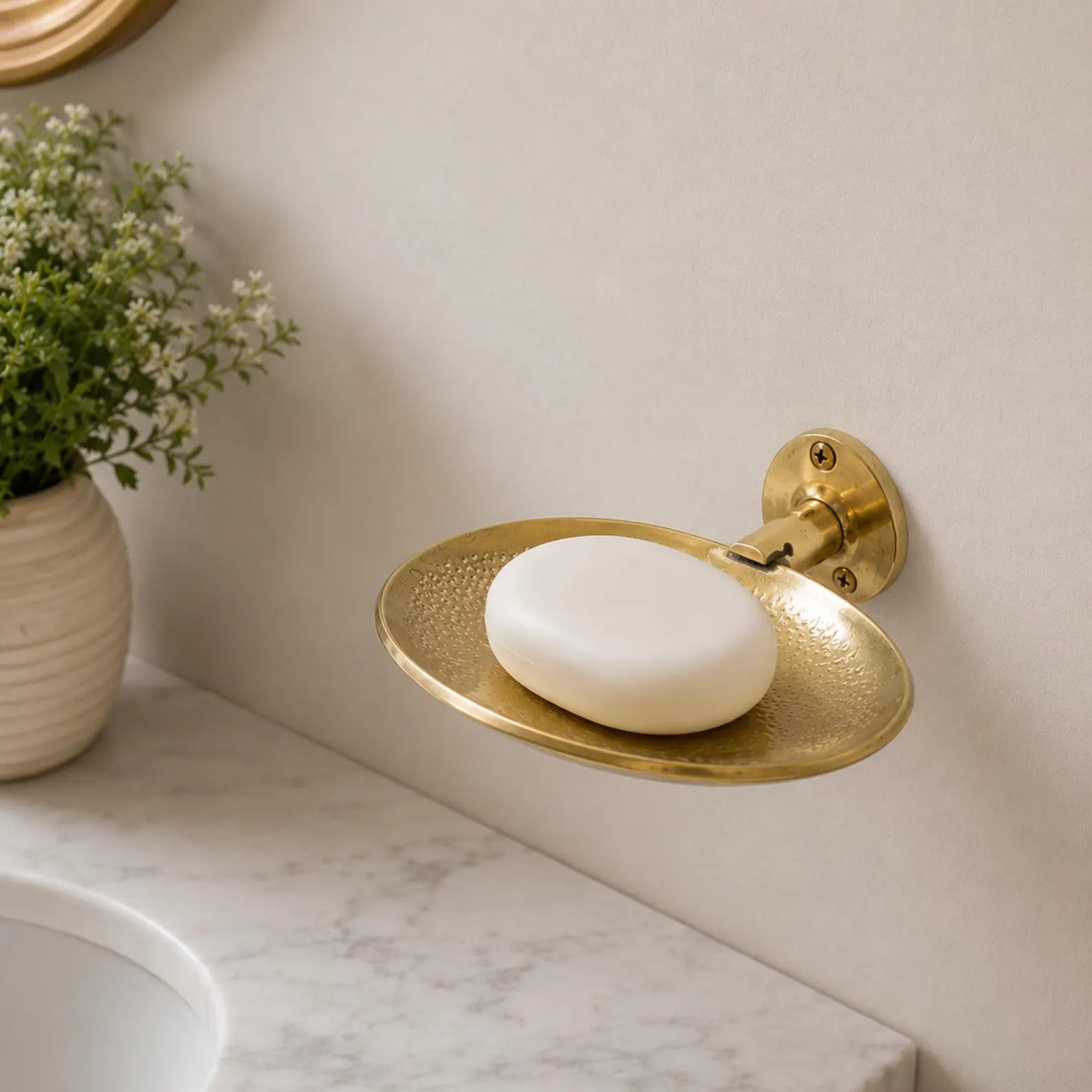 Solid Brass Wall Soap Holder, Handcrafted Soap Dish