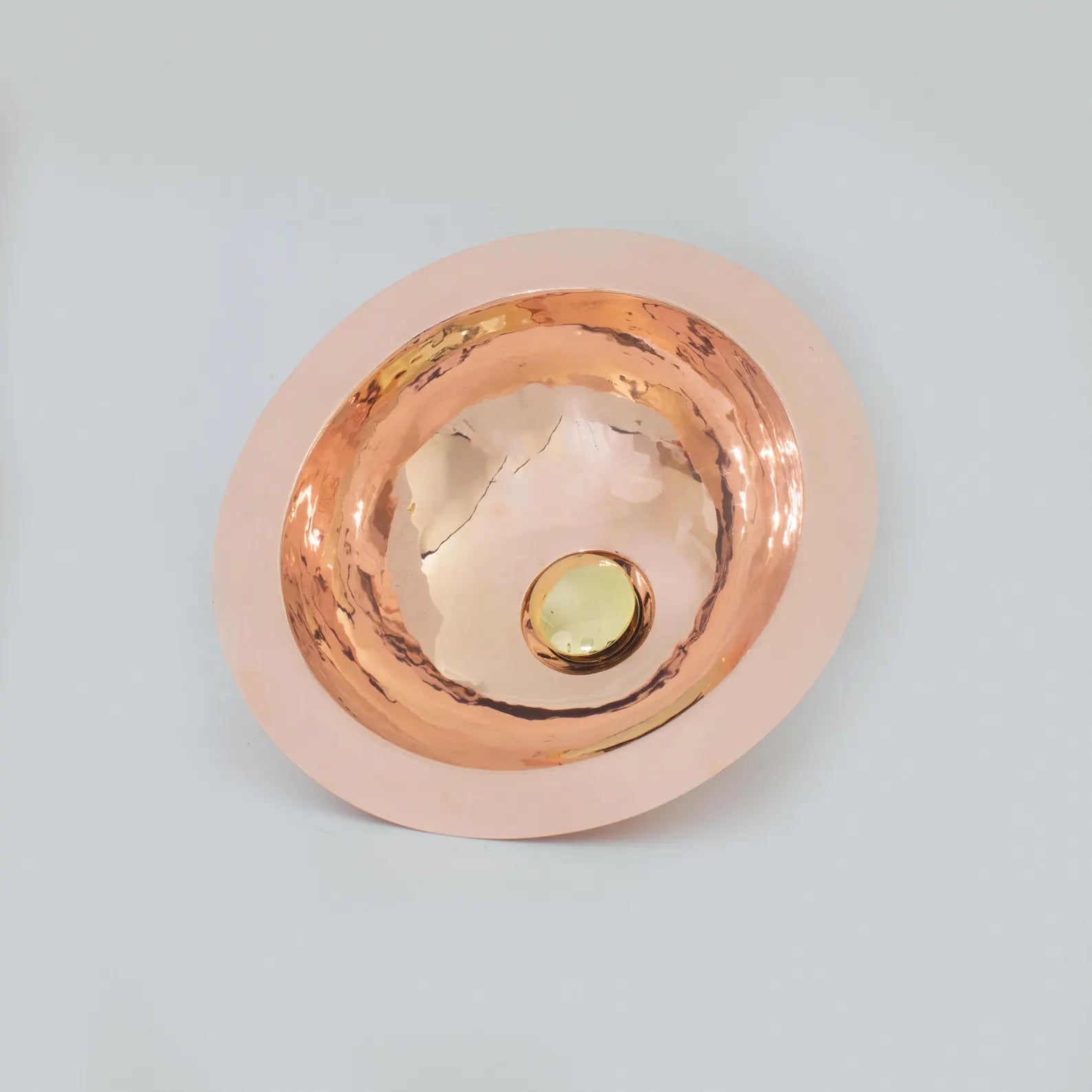 Unlacquered Solid Copper Undermount Sink, Round Copper Basin, Copper Bathroom Sink