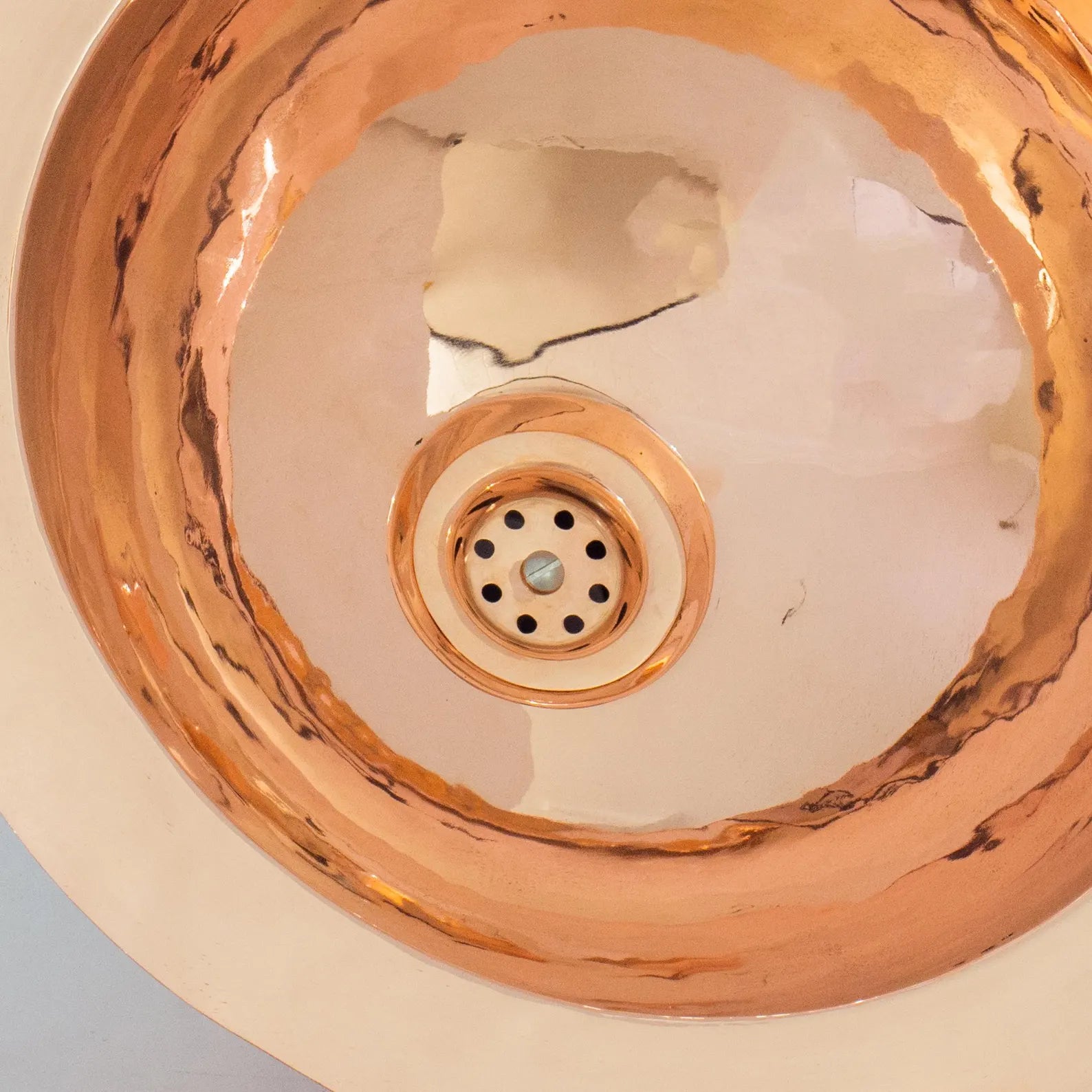 Unlacquered Solid Copper Undermount Sink, Round Copper Basin, Copper Bathroom Sink