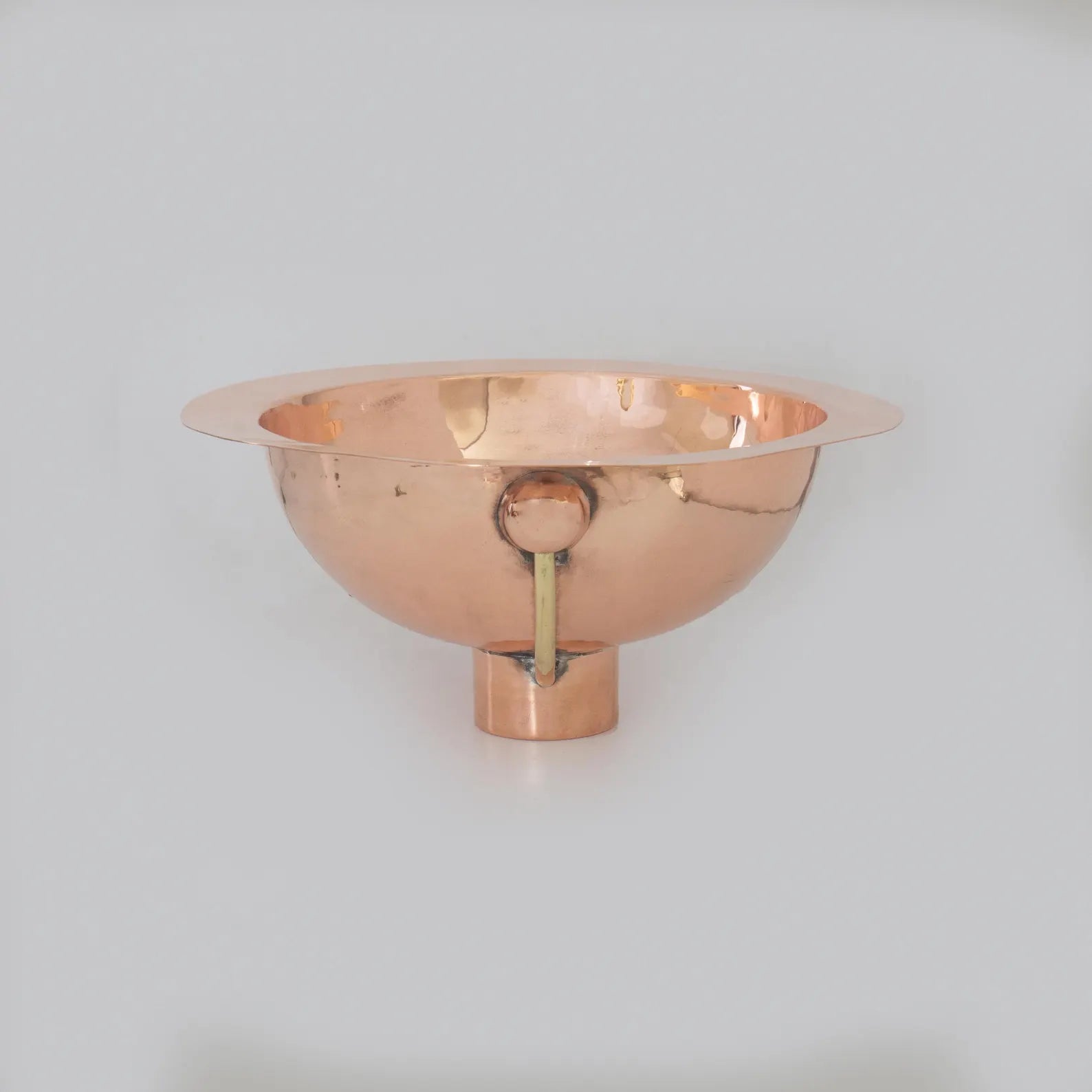 Unlacquered Solid Copper Undermount Sink, Round Copper Basin, Copper Bathroom Sink