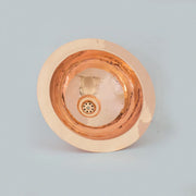 Unlacquered Solid Copper Undermount Sink, Round Copper Basin, Copper Bathroom Sink