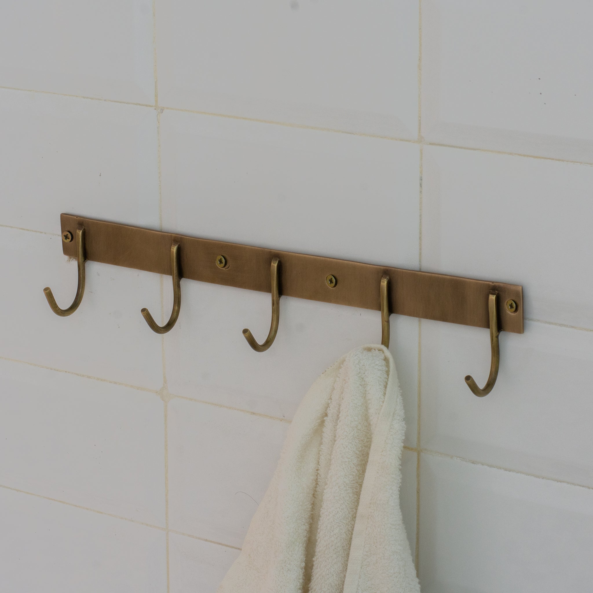 Vintage Brass Hooks Rail | Coat Rack Hooks