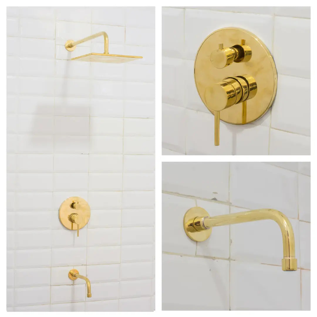 Built-in 2 outlet Brass Shower System - Head Shower System With Tub Filler