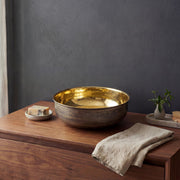 Unlacquered Brass Round Vessel Sink, Top Mount Bathroom Bronze Basin