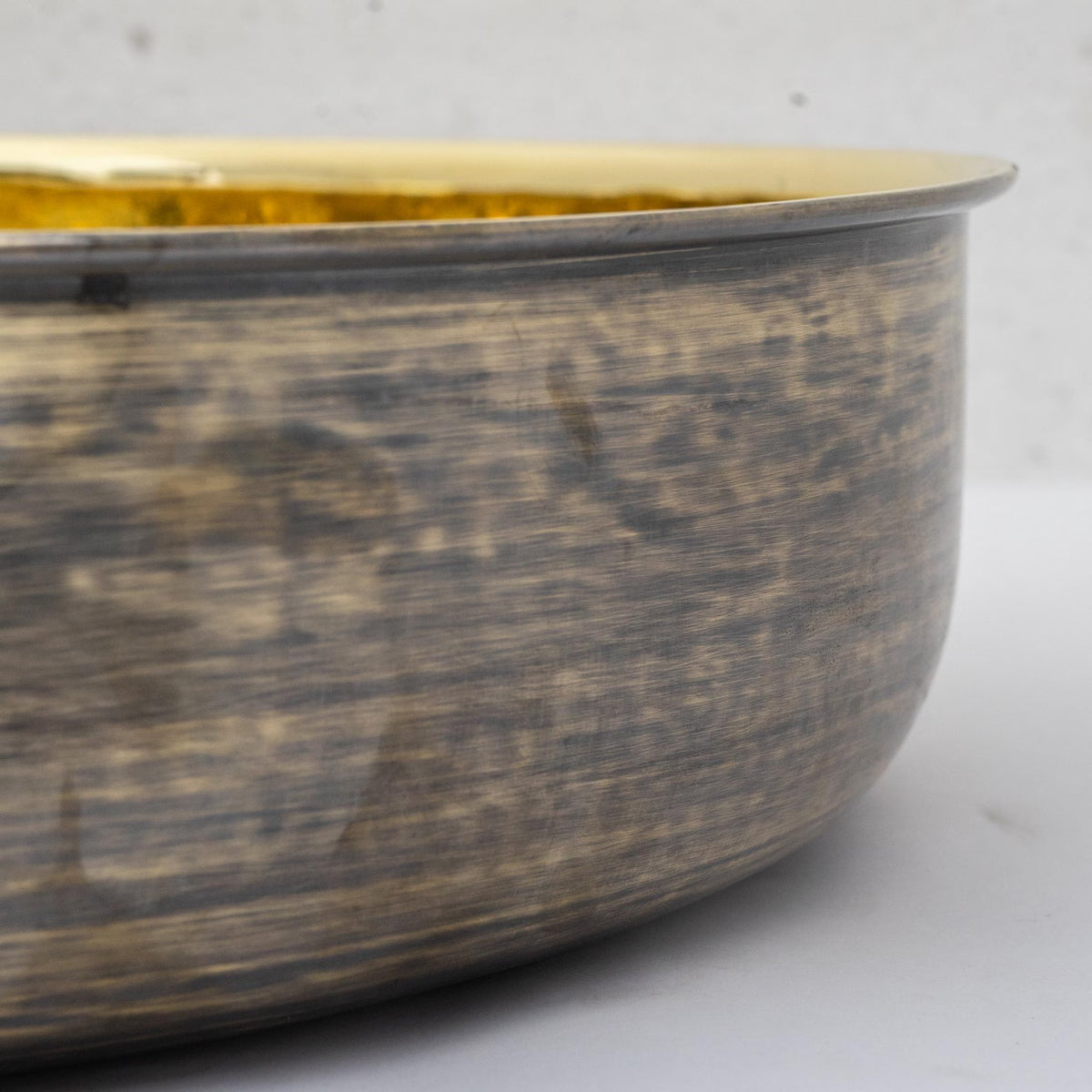 Unlacquered Brass Round Vessel Sink, Top Mount Bathroom Bronze Basin
