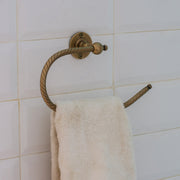 Vintage Brass Towel Holder, Towel Ring Hanger, Wall Mount Bathroom Ring Holder, Hand Engraved Ring For Towels