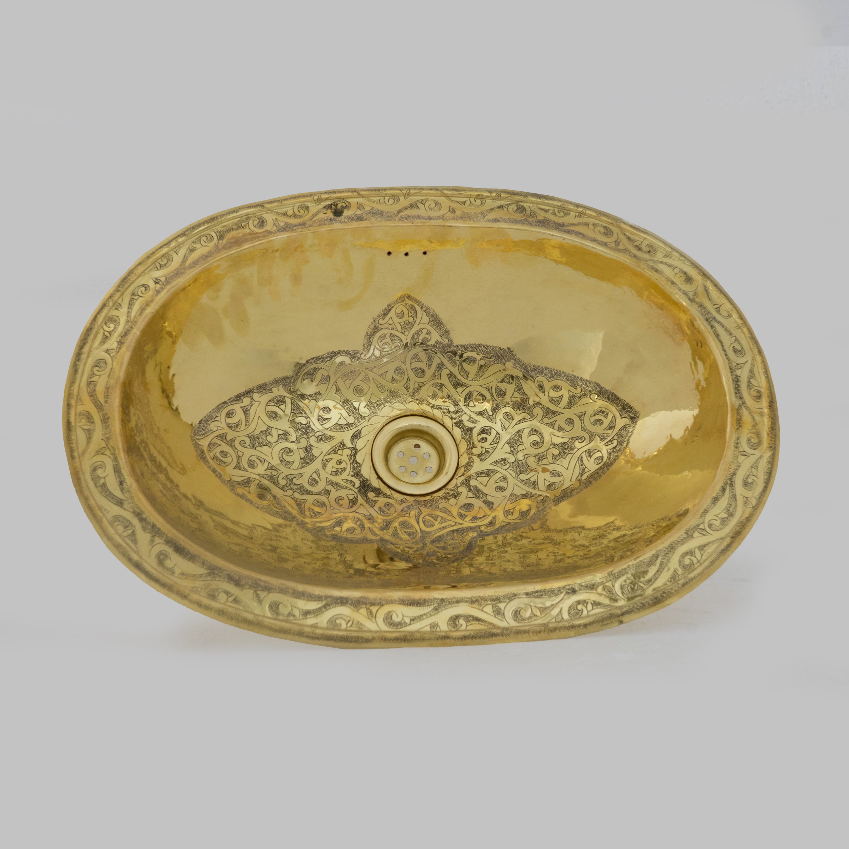 Unlacquered Brass Drop-in Sink | Bathroom Oval Sink