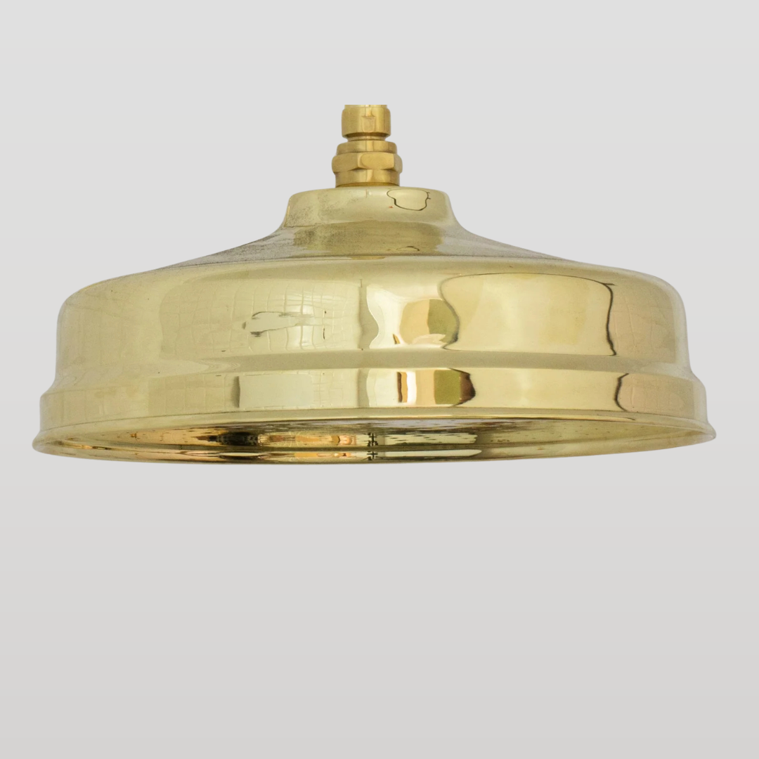 Pommeau de douche pluie en laiton non verni | Rond 30 cm