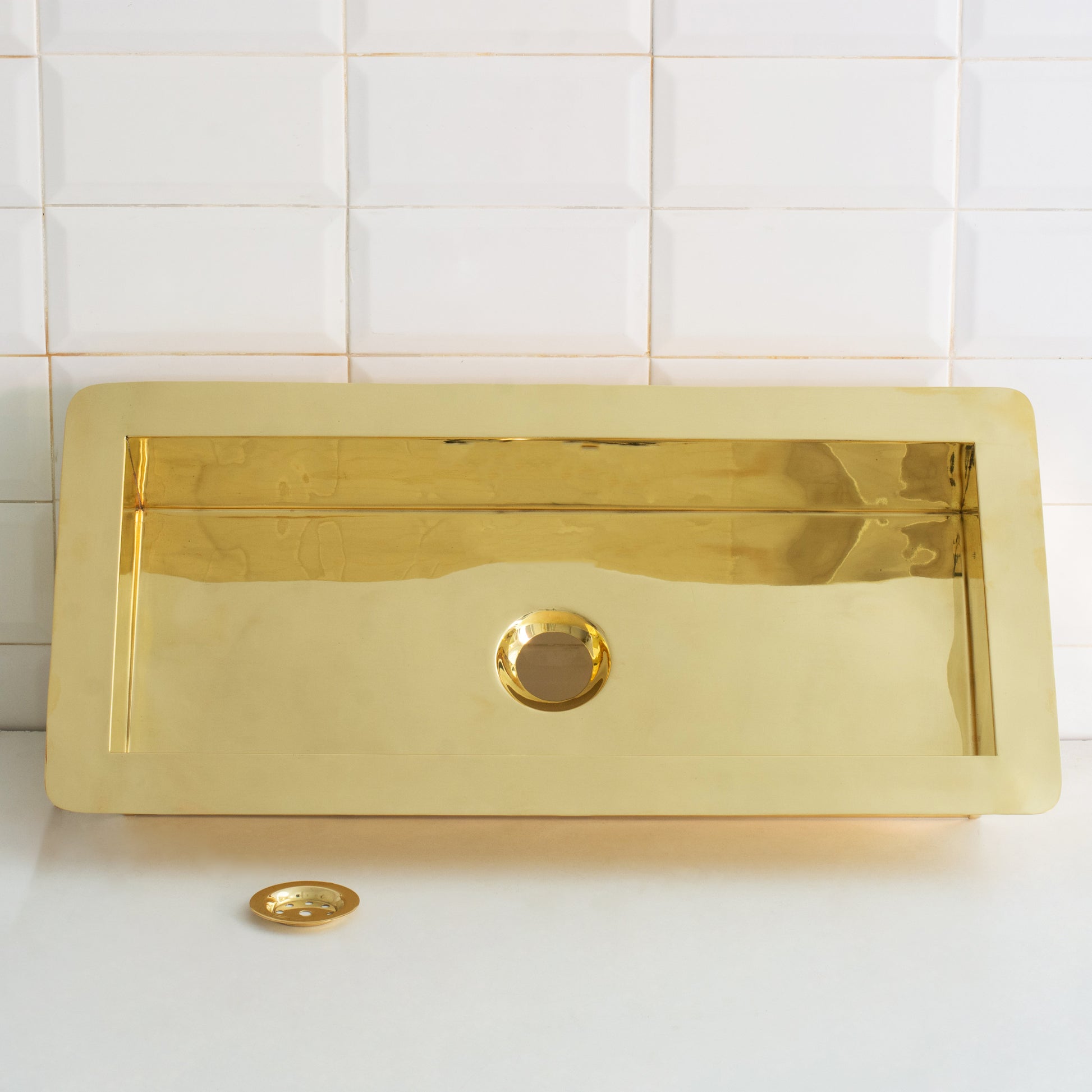 Solid Brass Undermount Rectangular Sink, Single Bowl Kitchen Sink, Compact Sink