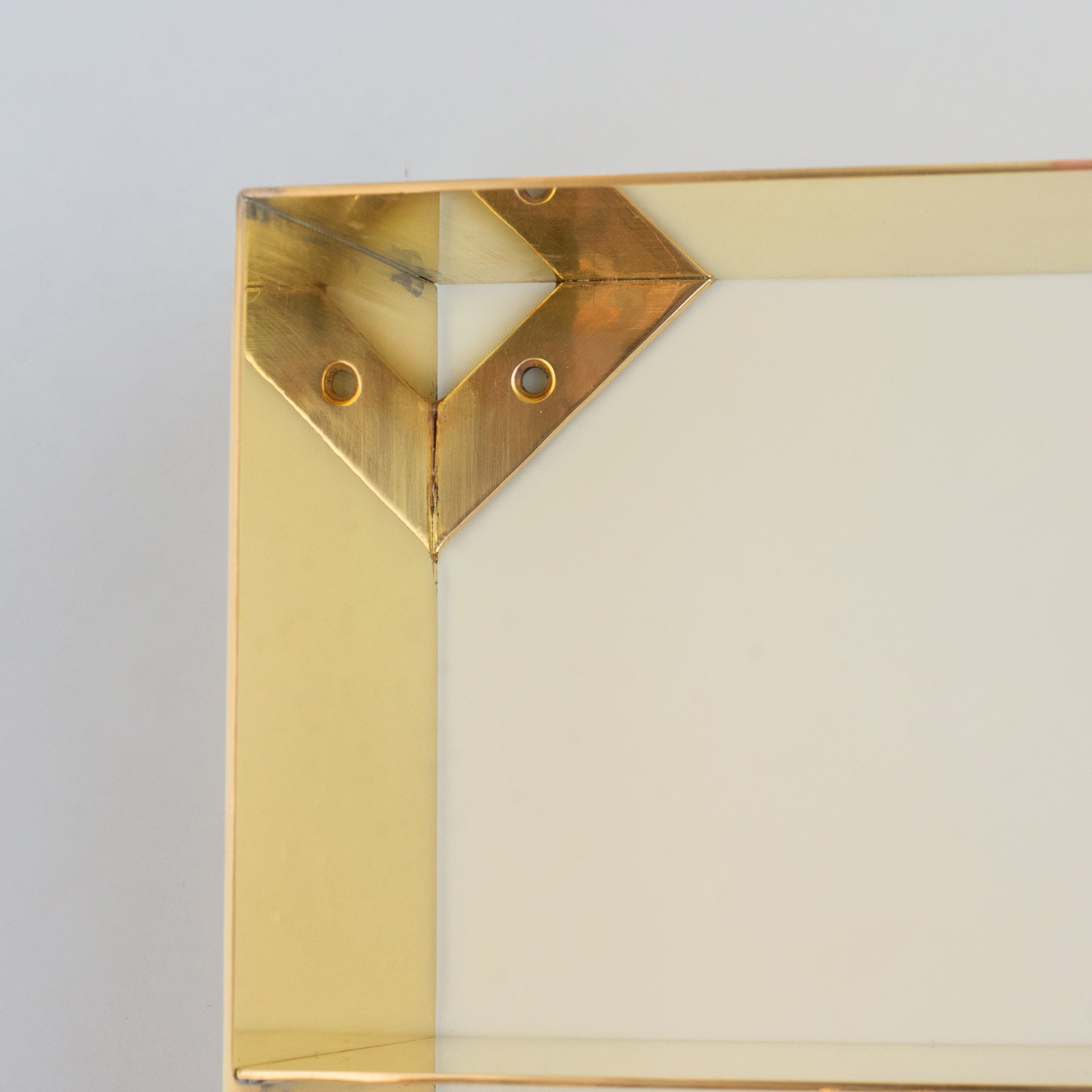 Unlacquered Brass Floating Wall Bookshelf | Brass Bookshelf Storage Cabinet