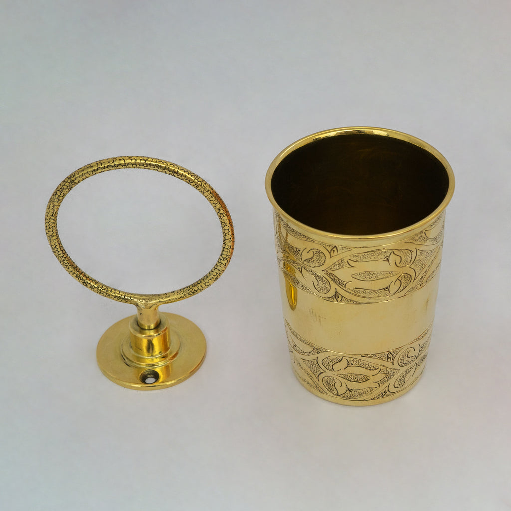 Unlacquered Brass Wall Mount Toothbrush Holder | Bathroom