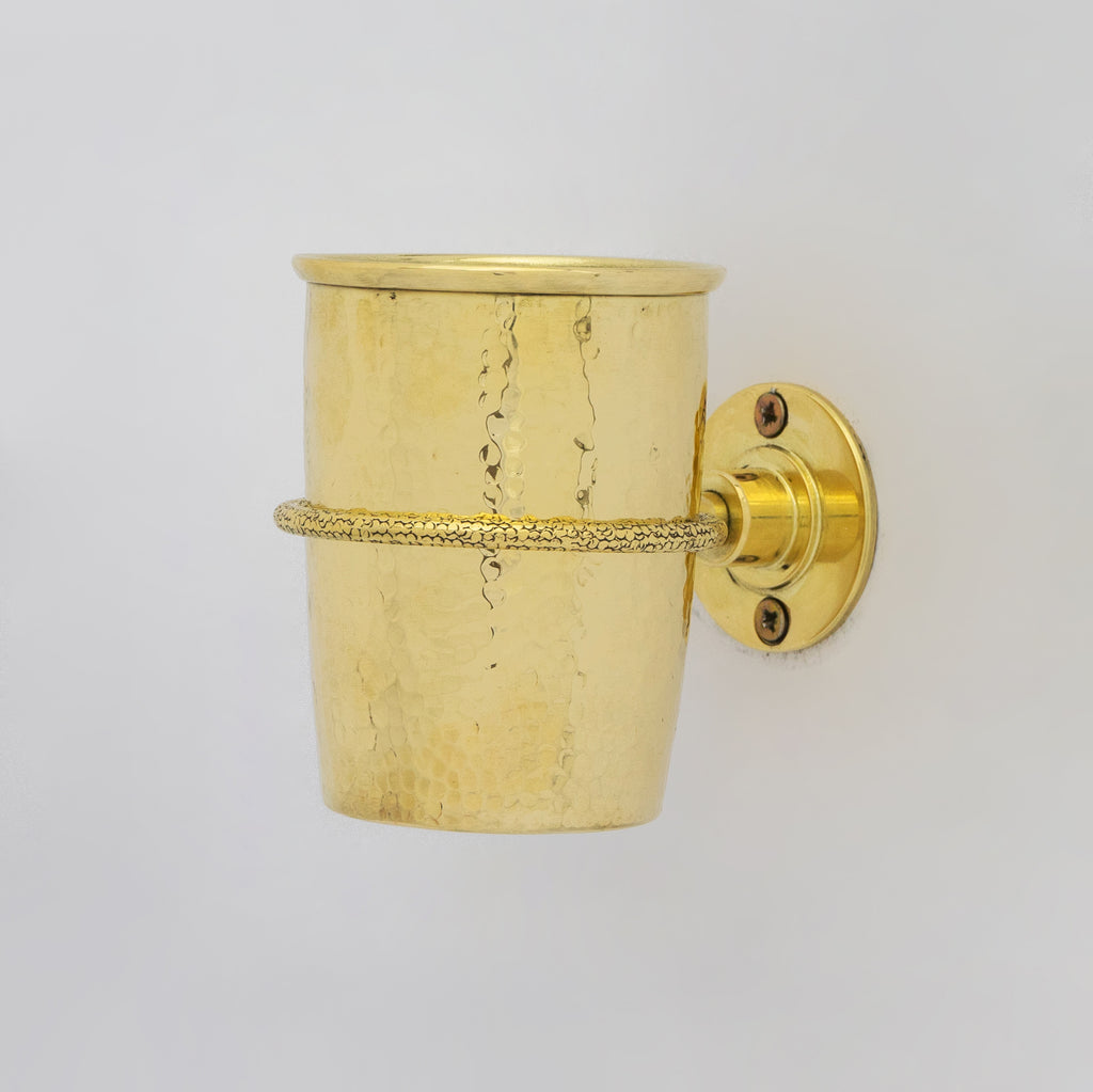 Unlacquered Brass Wall Mount Toothbrush Holder | Bathroom