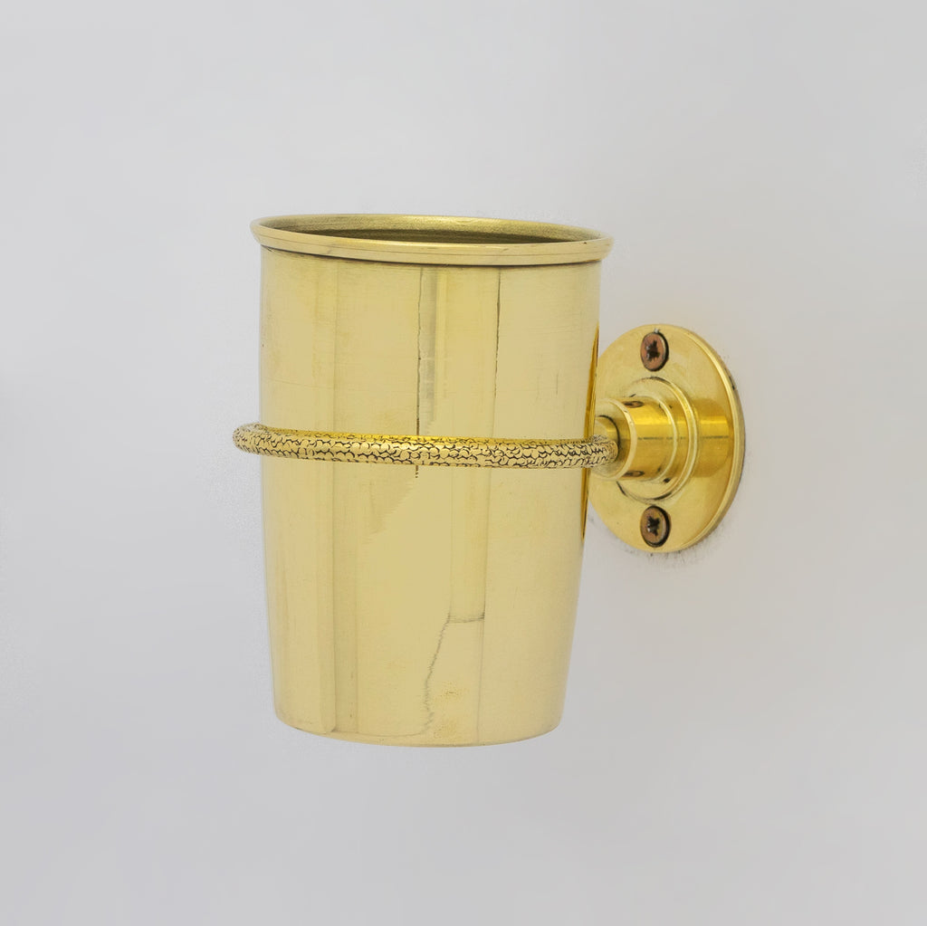 Unlacquered Brass Wall Mount Toothbrush Holder | Bathroom