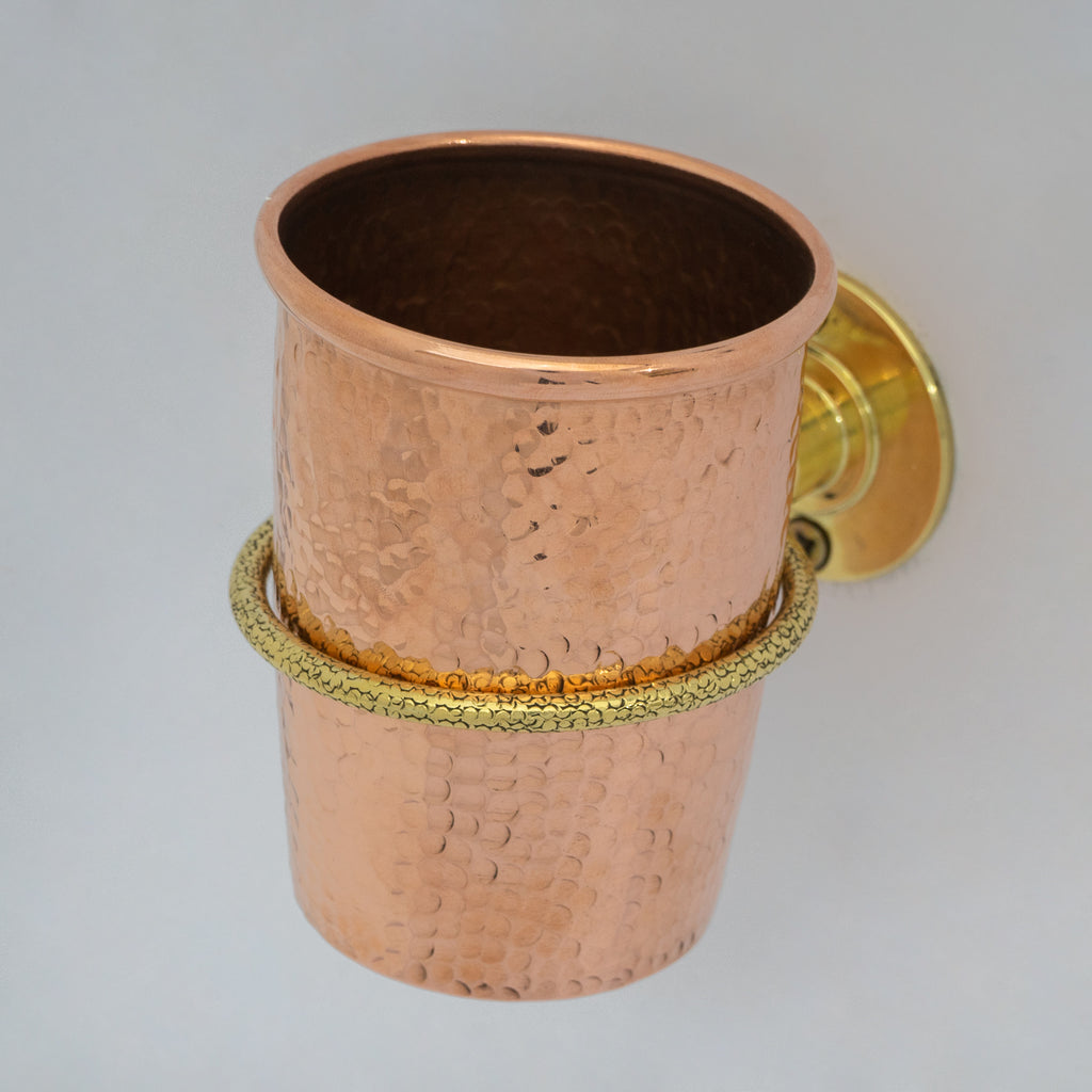 Unlacquered Copper Wall Mount Toothbrush Holder | Bathroom