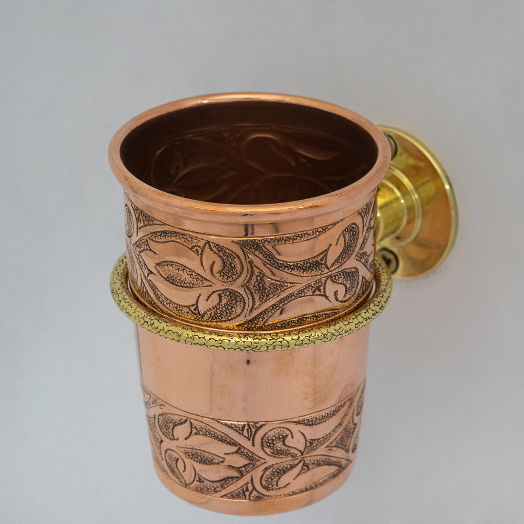 Unlacquered Copper Wall Mount Toothbrush Holder | Bathroom