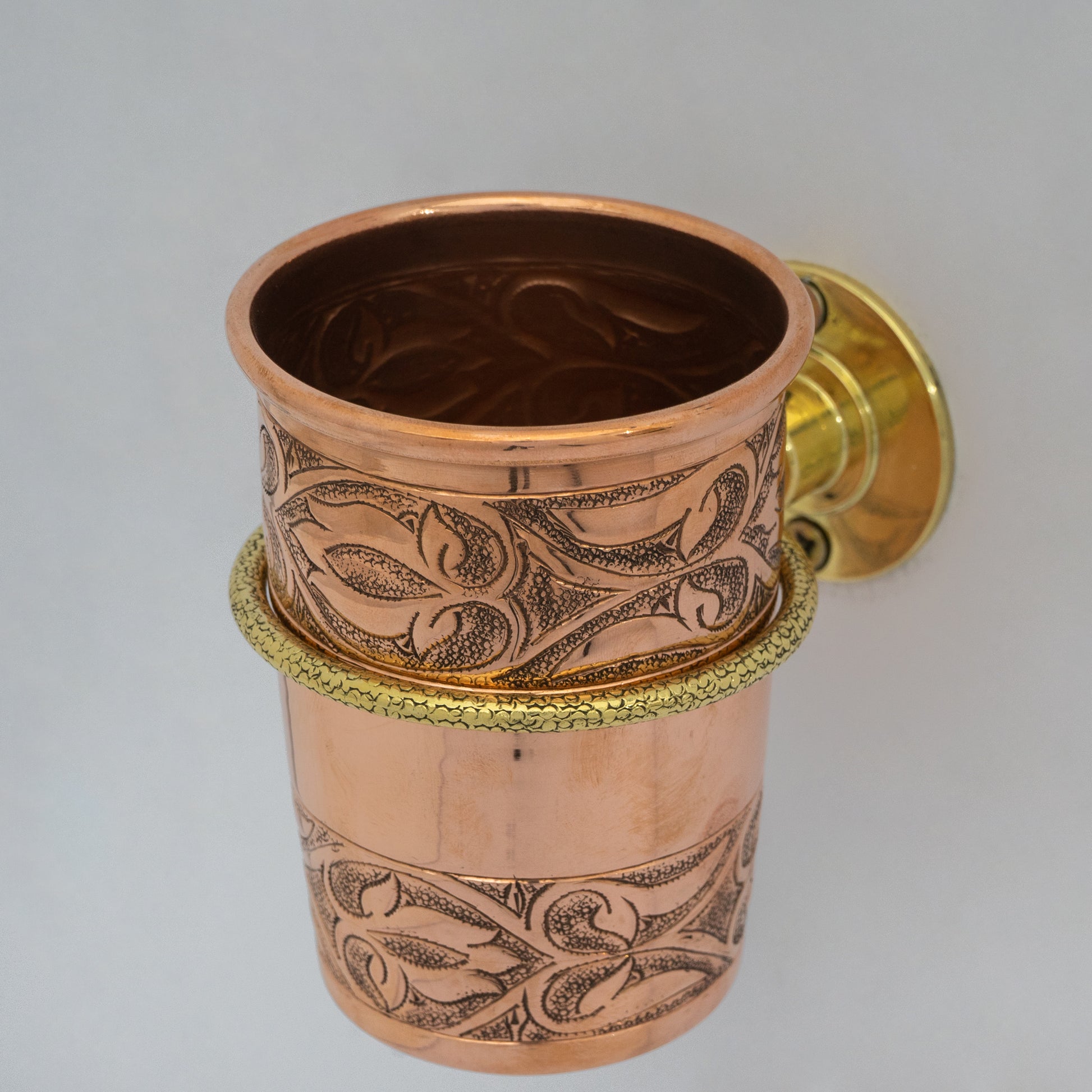 Unlacquered Copper Wall Mount Toothbrush Holder | Bathroom