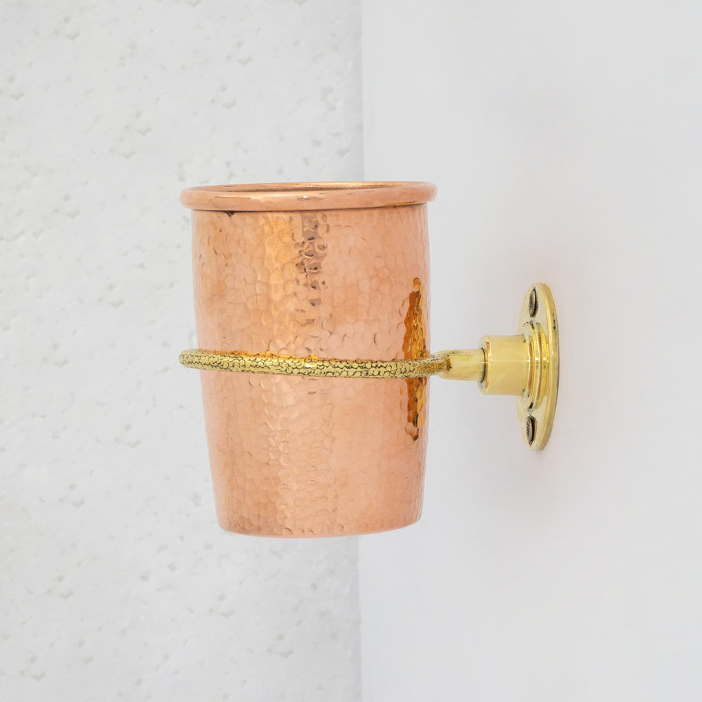 Unlacquered Copper Wall Mount Toothbrush Holder | Bathroom