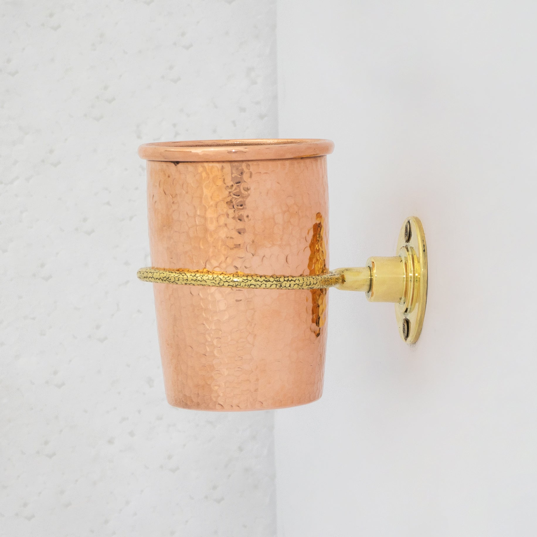 Unlacquered Copper Wall Mount Toothbrush Holder | Bathroom