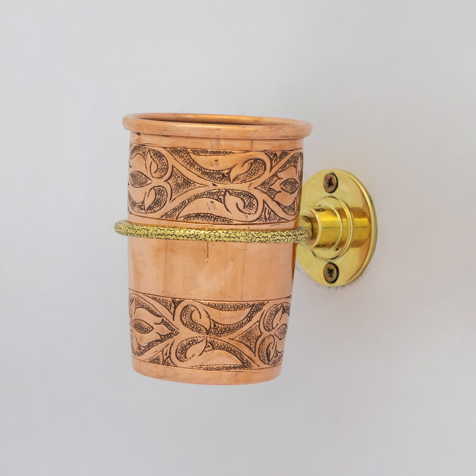 Unlacquered Copper Wall Mount Toothbrush Holder | Bathroom