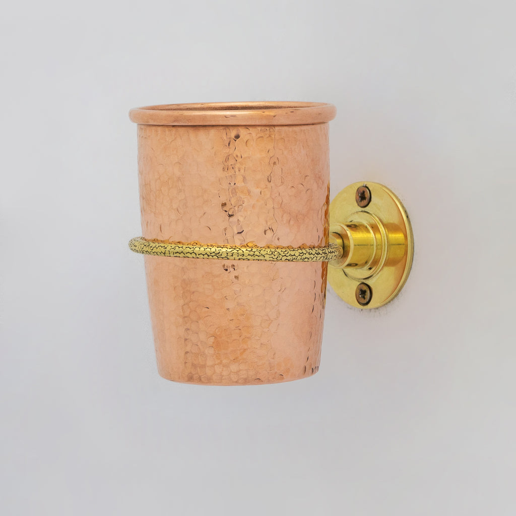 Unlacquered Copper Wall Mount Toothbrush Holder | Bathroom