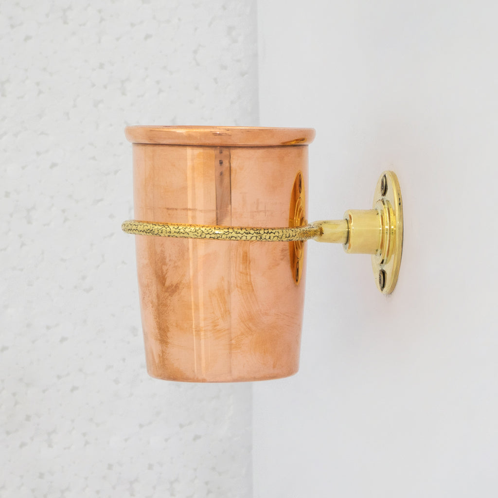 Unlacquered Copper Wall Mount Toothbrush Holder | Bathroom
