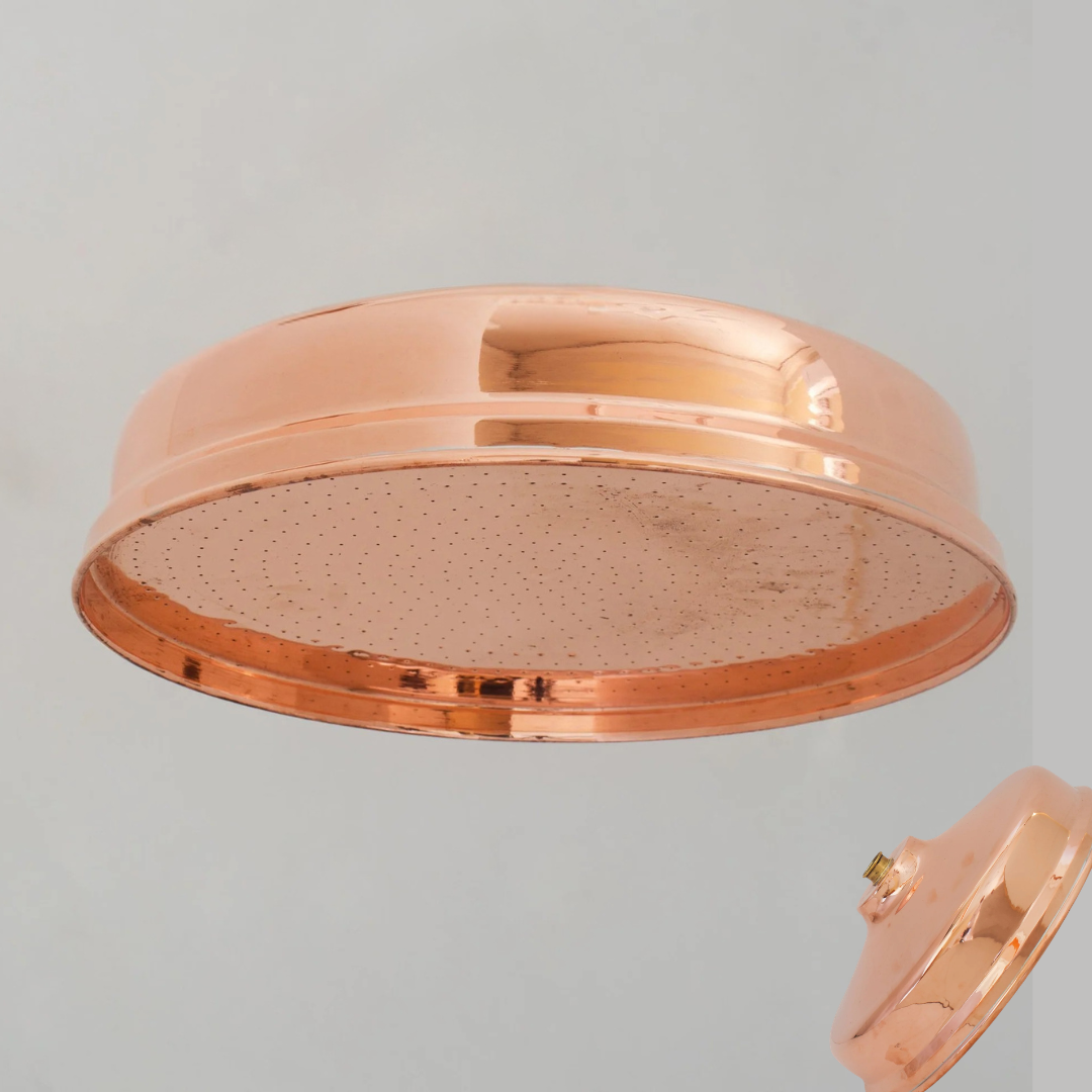 Unlacquered Copper Rain Shower Head | 12" Round