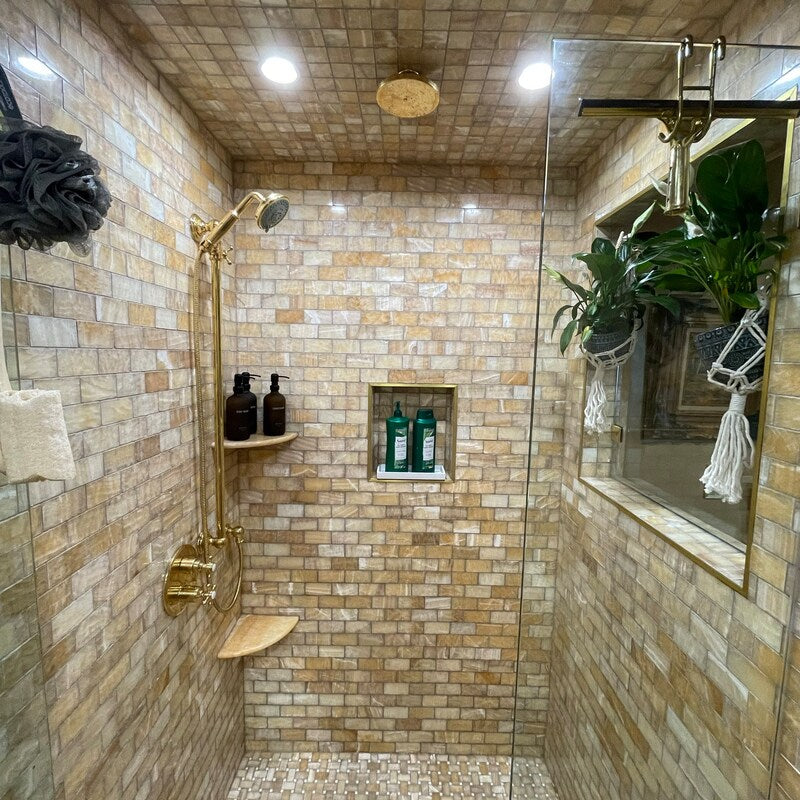 Unlacquered Solid Brass Rain Shower Head, Round Handcrafted Vintage Showerhead