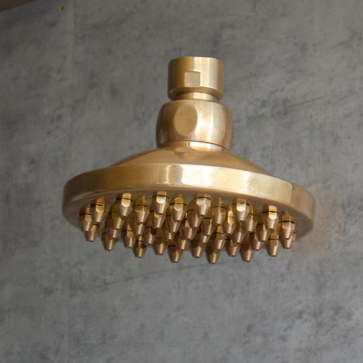 Unlacquered Solid Brass Swiveling Shower Head, Adjustable Rainfall Shower Head for Vintage Bathrooms