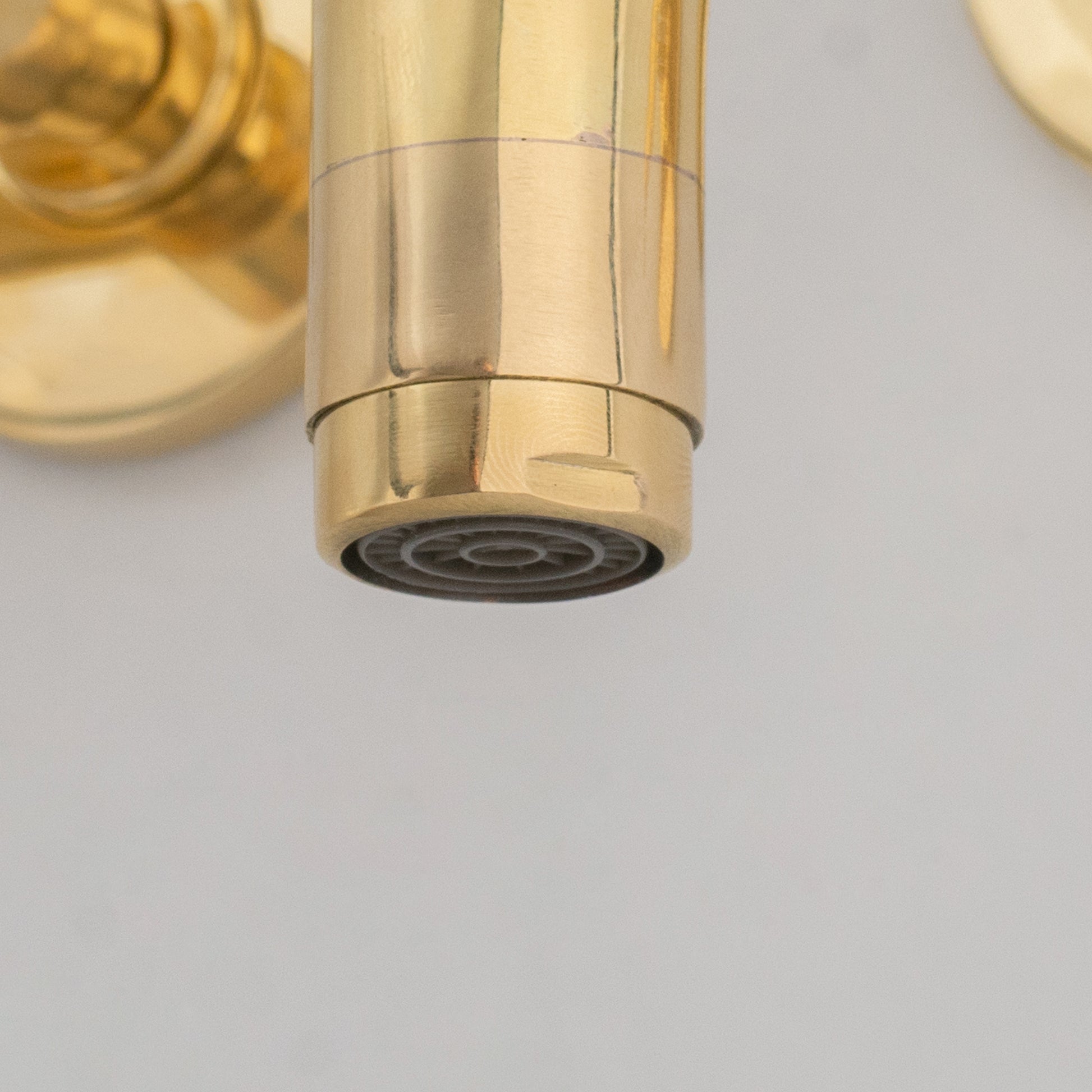 Unlacquered Brass Built-in Faucet, Mini Wall Mount Sink Faucet, 3-hole Basin Mixer Tap With Lever Handles