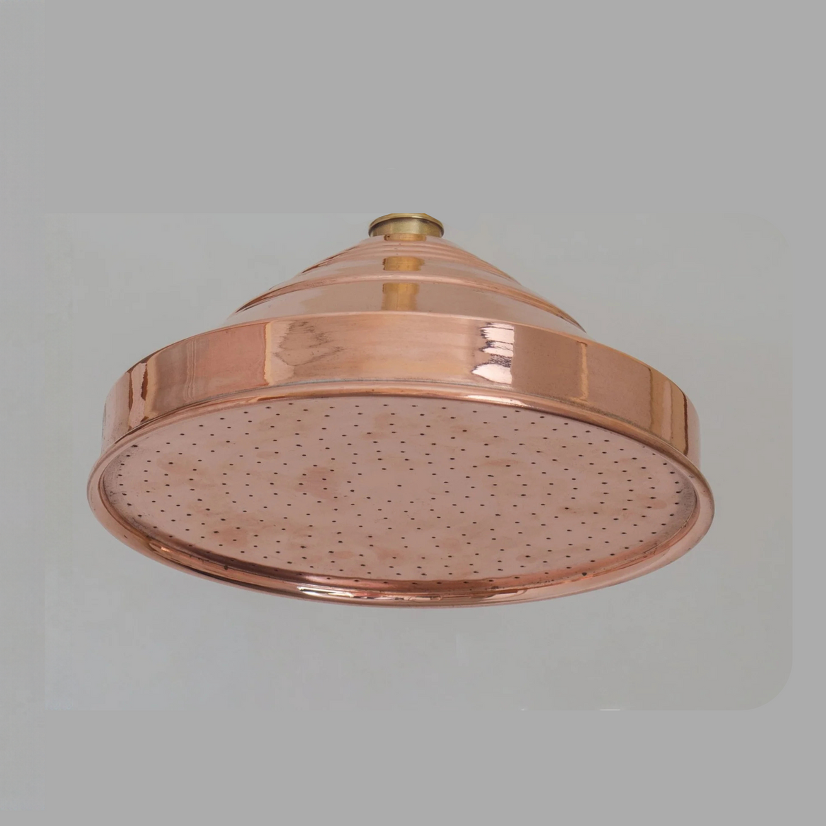 Unlacquered Solid Copper Rain Shower Head, Large Round Handcrafted Vintage Showerhead, Works Outdoor