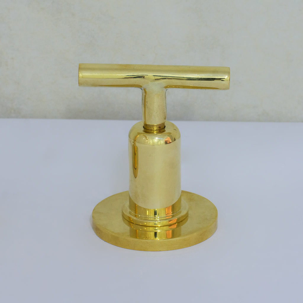 Unlacquered Brass 3-Hole Widespread Faucet, Deck Mount Bathroom Waterfall Faucet