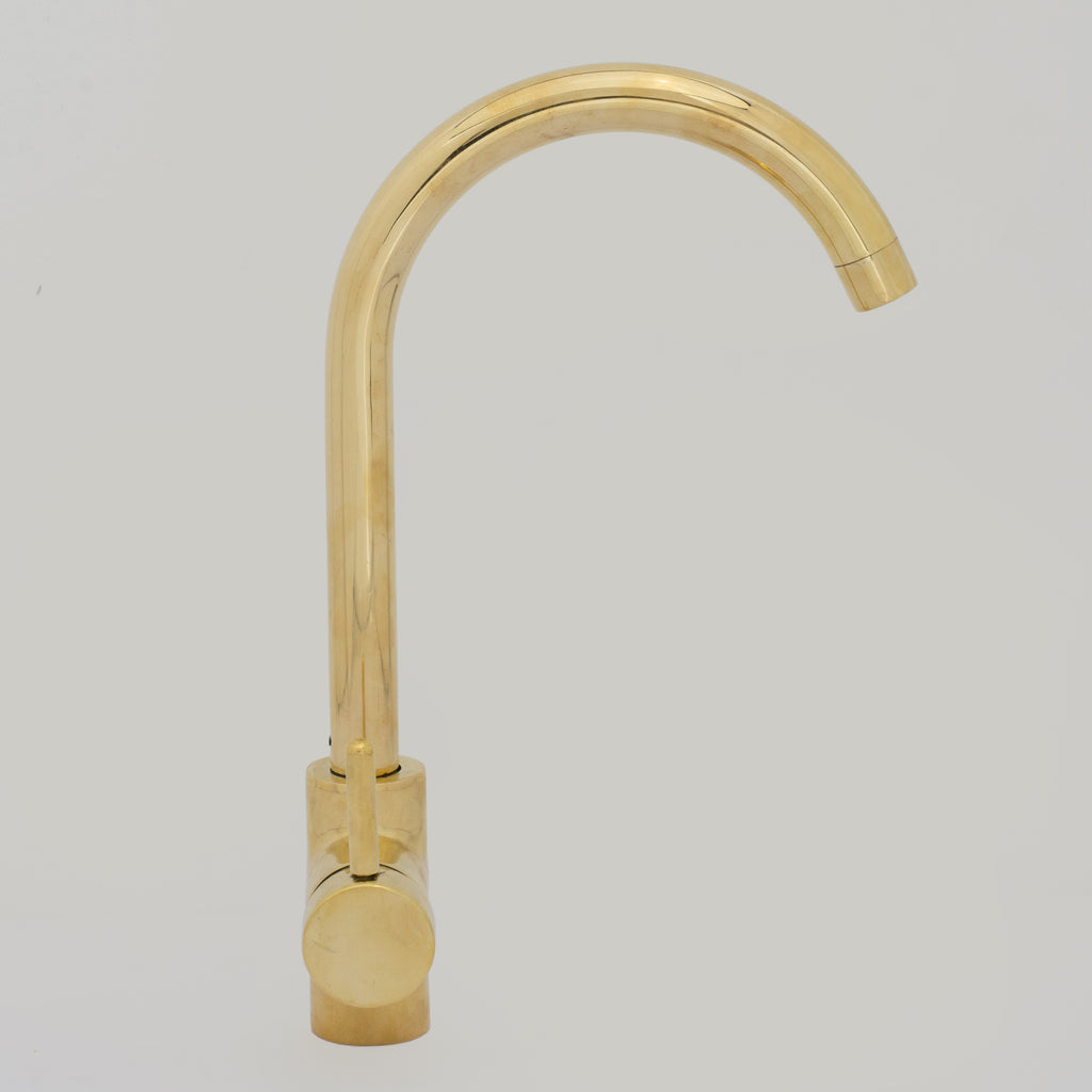 Unlacquered Brass Kitchen Faucet, Island Faucet, Antique Brass Sink Mixer Tap
