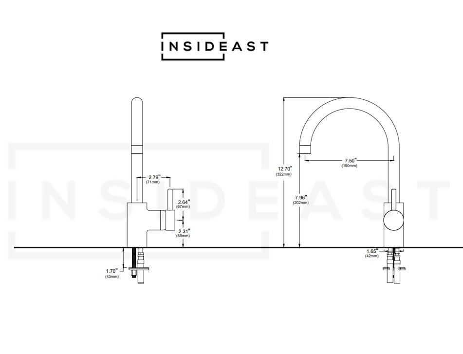 Unlacquered Brass Kitchen Faucet, Island Faucet, Antique Brass Sink Mixer Tap
