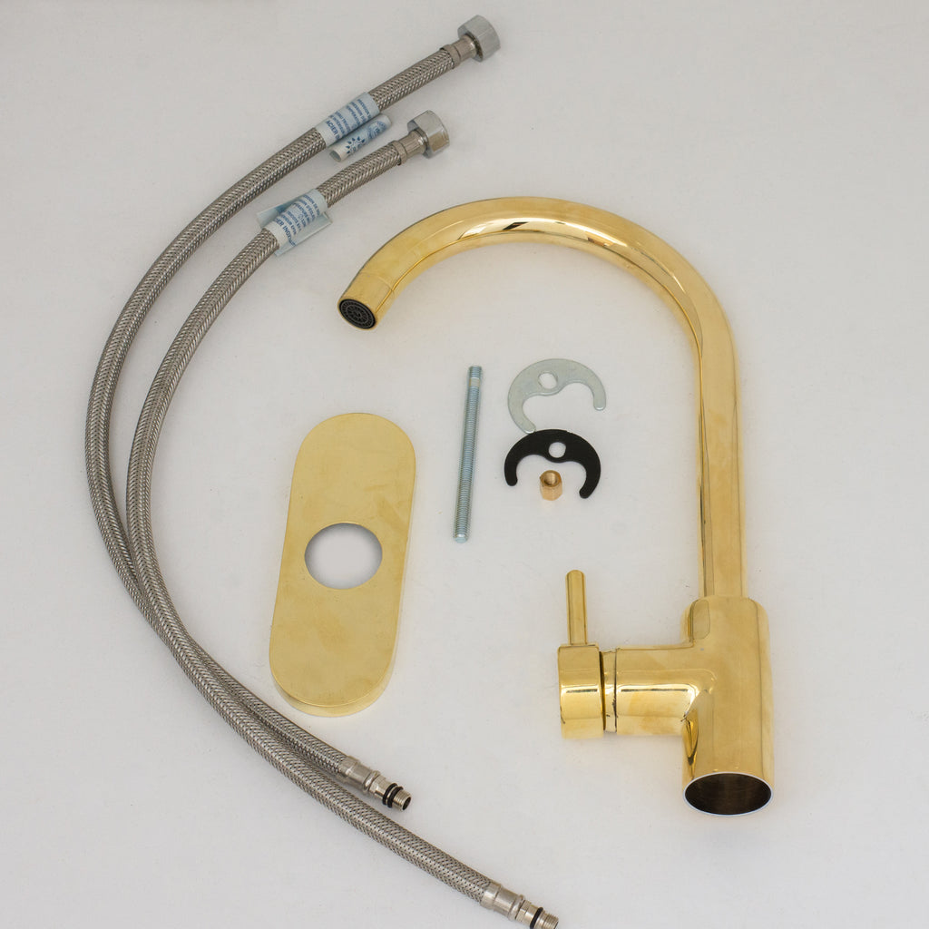 Unlacquered Brass Kitchen Faucet, Island Faucet, Antique Brass Sink Mixer Tap