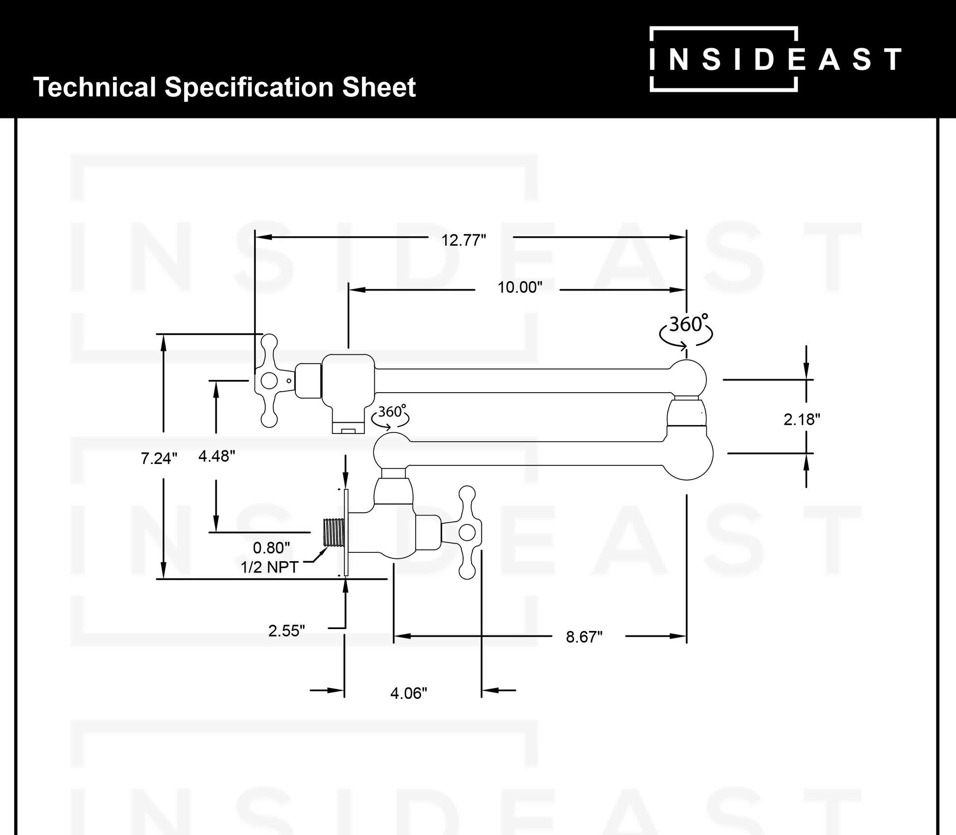 Unlacquered Brass Pot Filler, Kitchen Faucet, Aged Brass Faucet, Stove Faucet