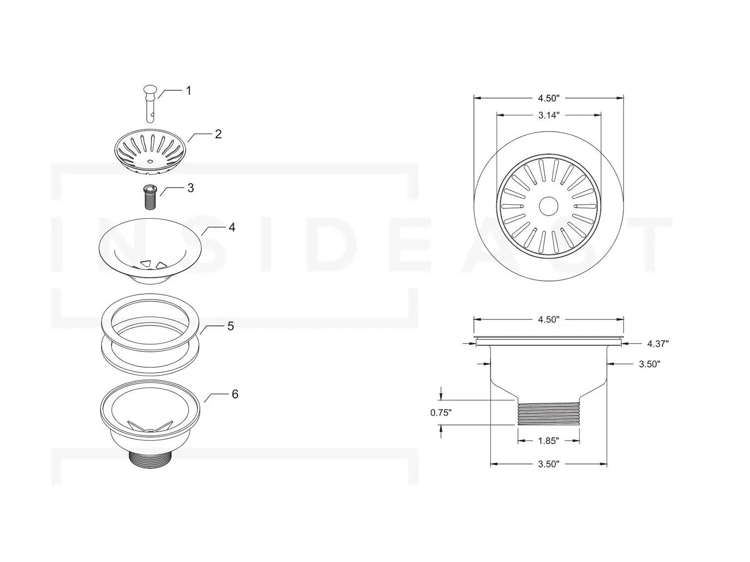 Heritage - Unlacquered Brass Sink Strainer