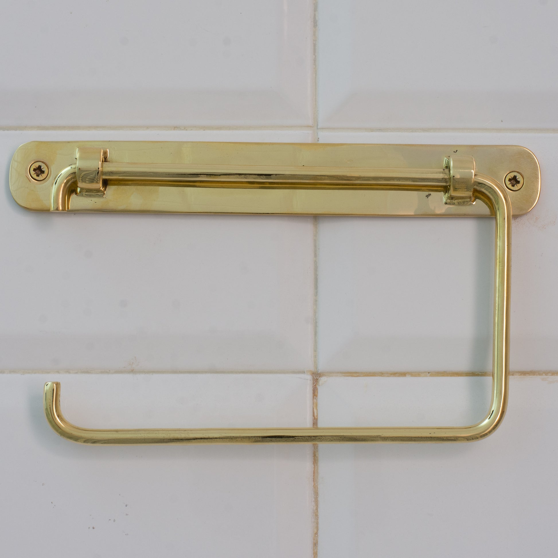 Experience authentic craftsmanship With Insideast Solid Brass TP Holder that will develop natural patina with time.