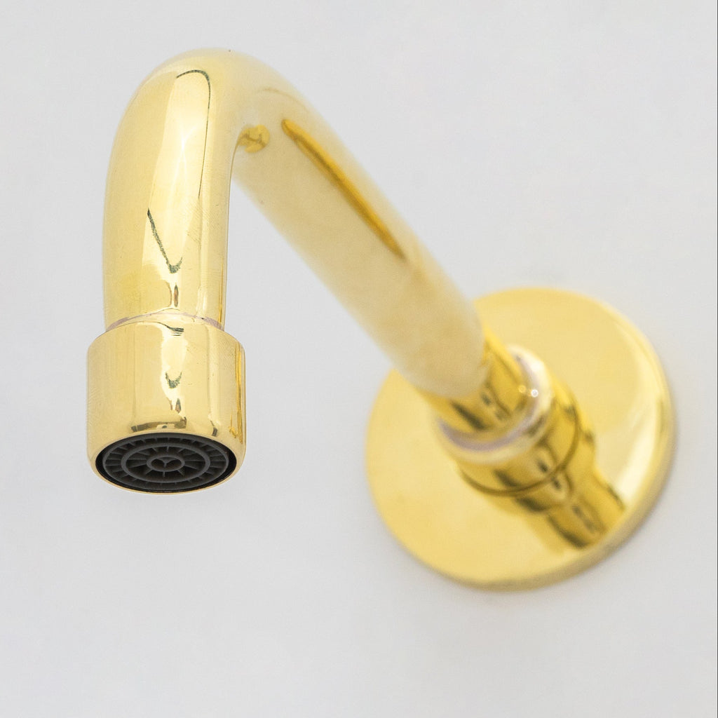 Unlacquered Brass Wall Mount Bathroom Faucet, Solid Brass Concealed Wall Faucet