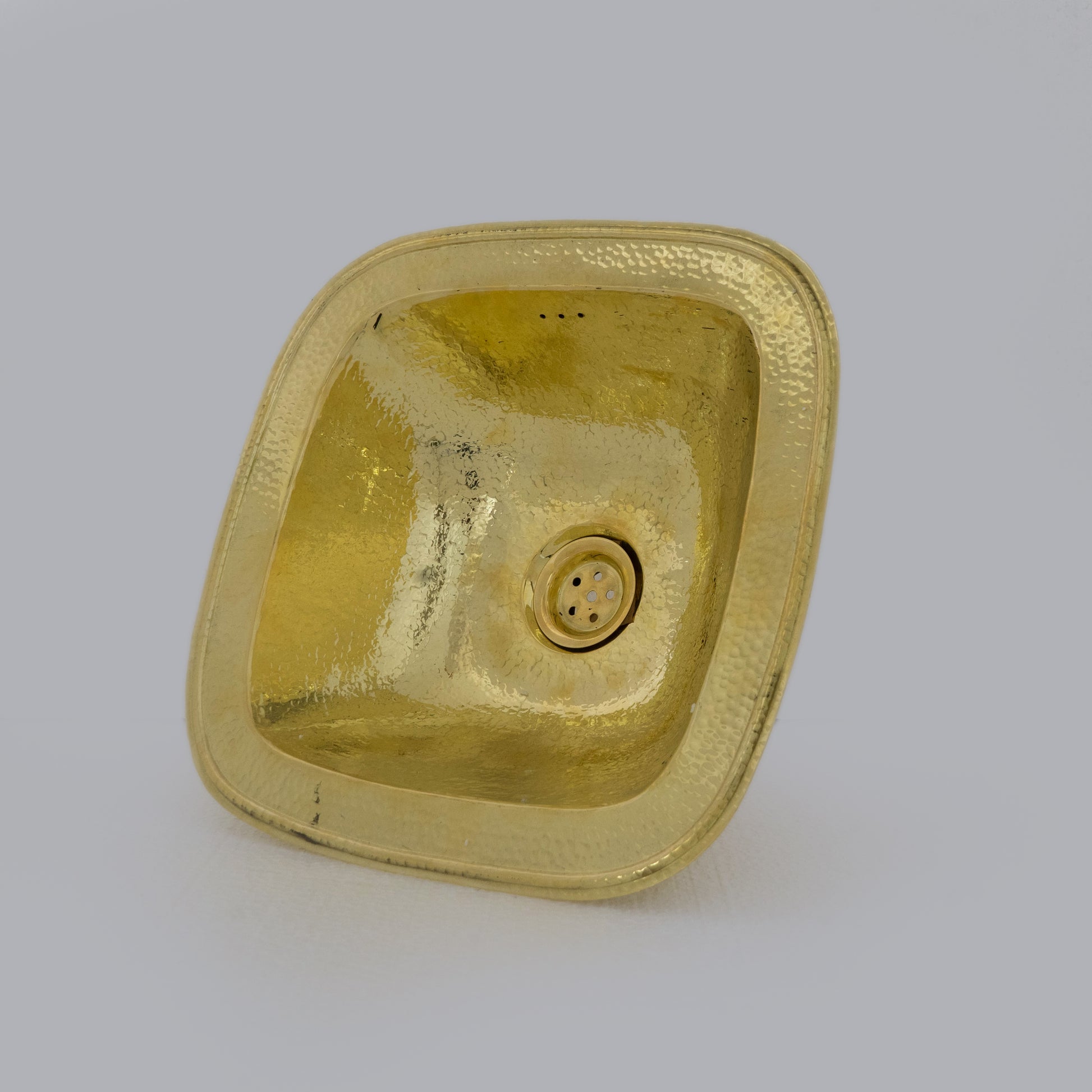Hammered Brass Sink, Square Drop-in Brass Bathroom Sink, Hammered Antique Brass Sink